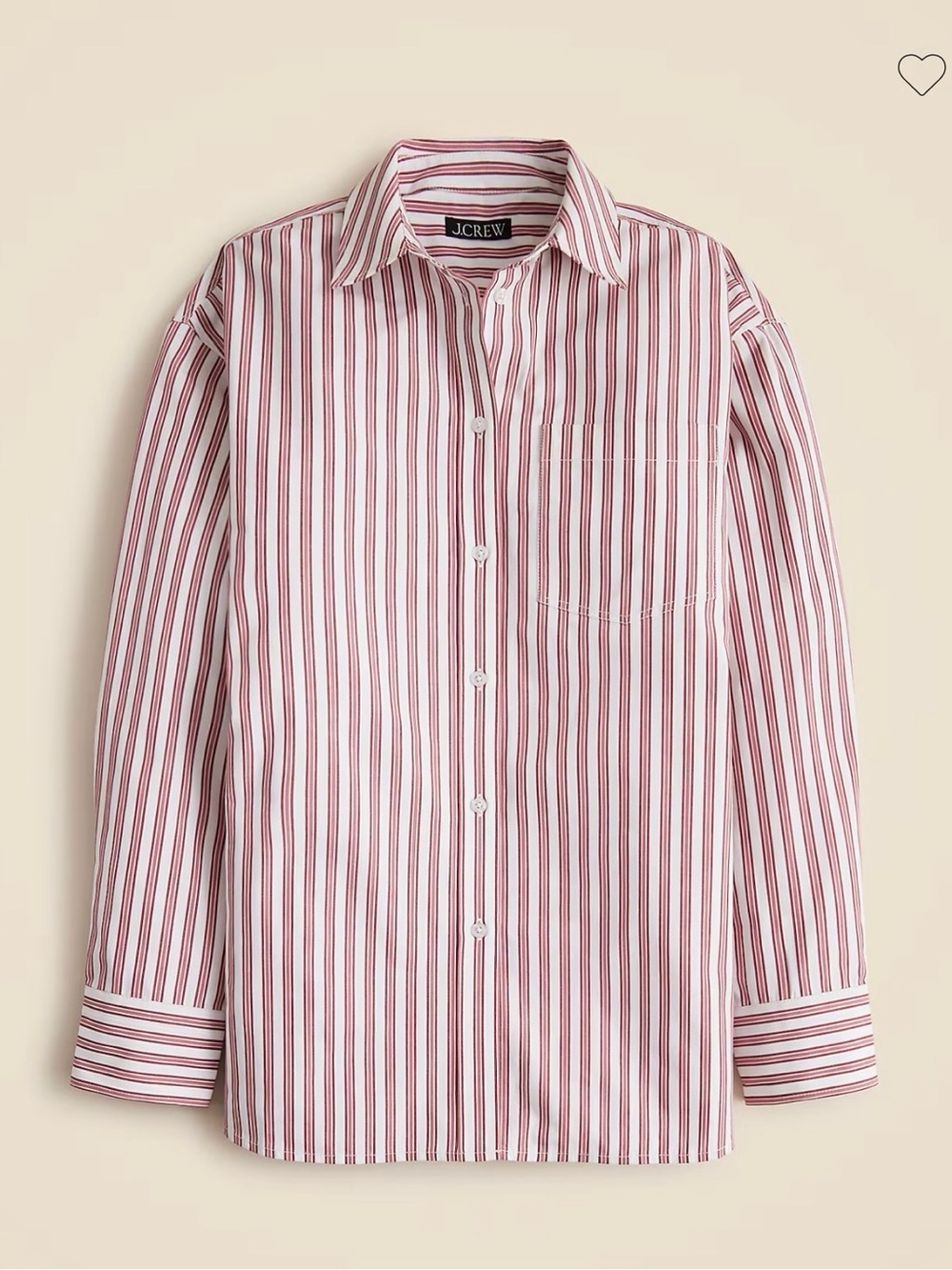 NWOT J. Crew Etienne oversized shirt in striped cotton poplin sz XS